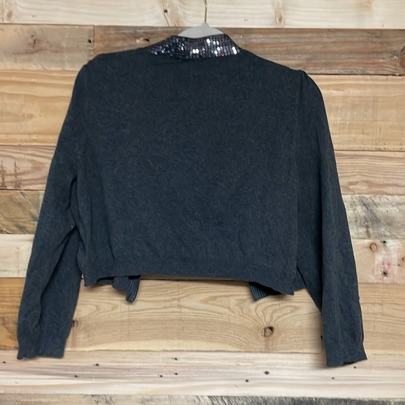 The Limited size XL gray crop sequins sweater cardigan - Picture 7 of 7